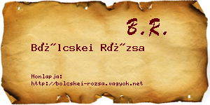 Bölcskei Rózsa névjegykártya